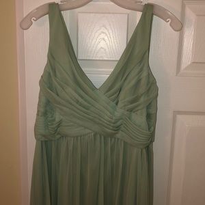 Short tank cowl back bridesmaid dress